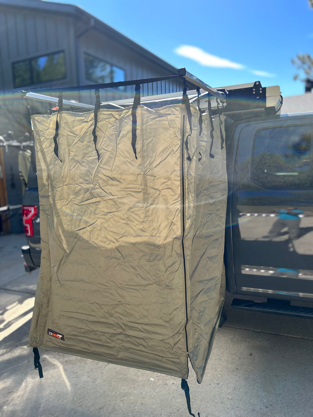 Go Fast Camper (GFC) build - 23Zero shower enclosure opened