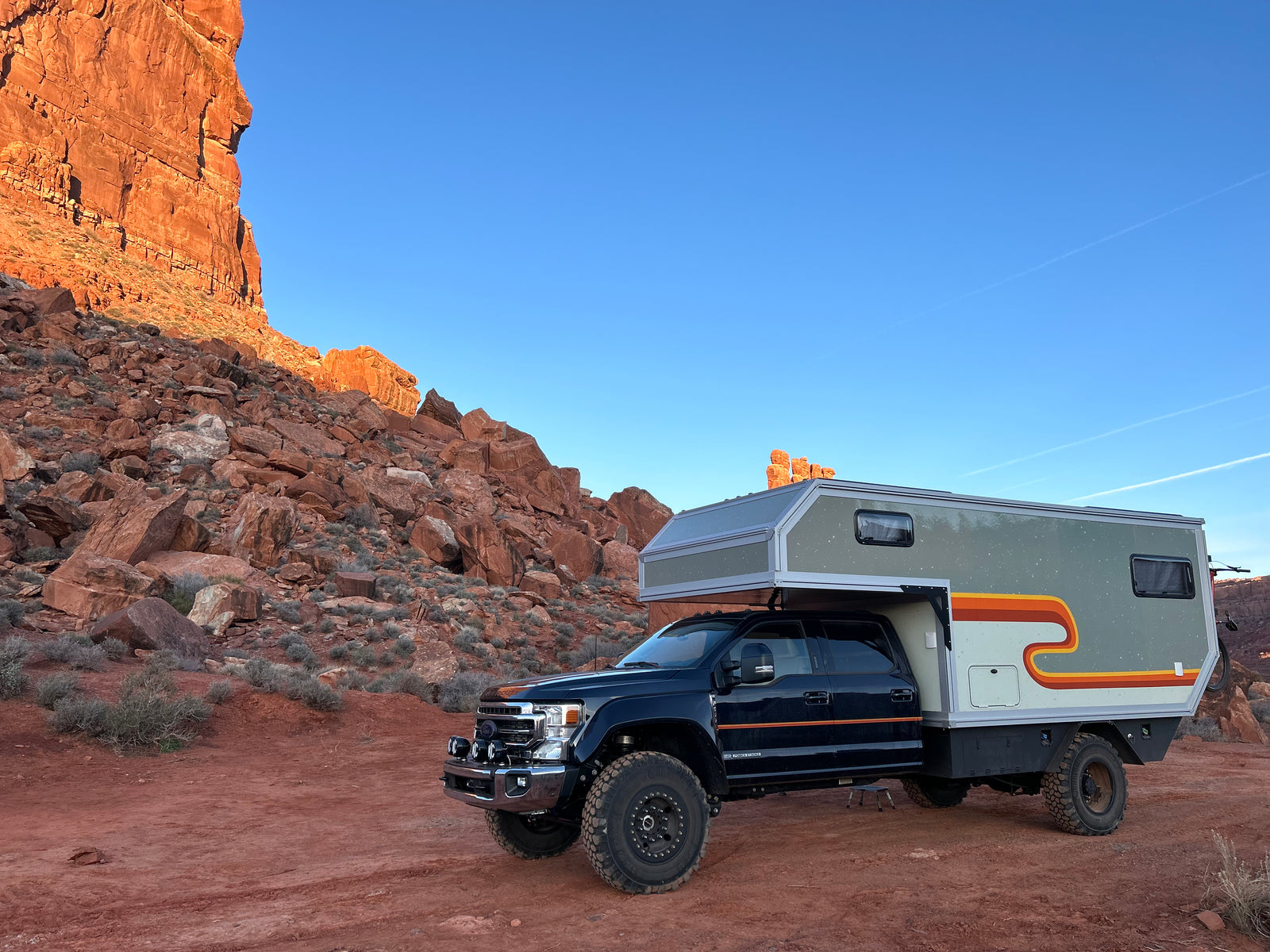 Off Grid Overland Camper - Driver Side view, large underbody box