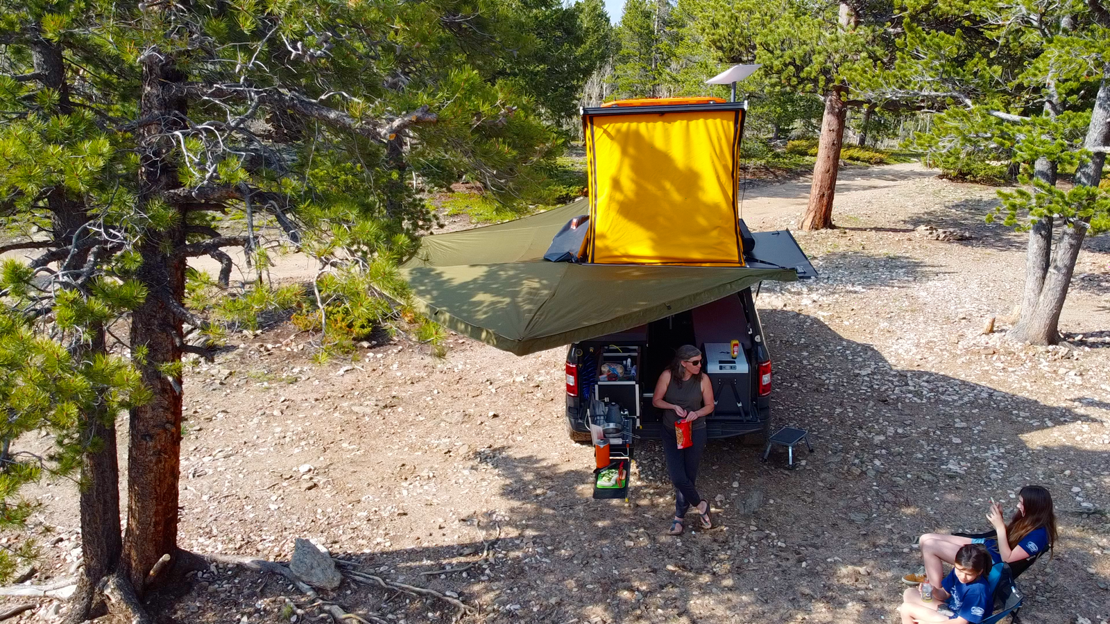 Go Fast Camper (GFC) build - 23Zero 270 degree awning top rear view